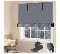 Kits D'isolation pour Fenêtres, Rideau de Protection Thermique Anti Froid en D'hiver Pas de Perçage Nécessaire Coupe-vent Au Bruit Film Isolant Réutilisable de Survitrage(Gris,59x87in/150x220cm)