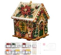 Kits DIY d'art de perles maison de Noël Décorations Pour Sapin De Noël | Kit d'art de perles de chalet des fêtes Pour Débutants Professionnels Artistes Amateurs Atelier Salon Maison Appartement