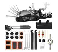 Kits d'Outils pour Vélo,Pack d'Outils Étanche Fixation,Ensemble De Réparation Vélo 20 Pièces | Pour Entretien Pneus Et Chaîne Cyclistes Urgences Camping Et Voyage
