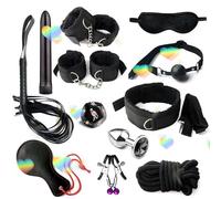 Kits En Nylon De 12 PièCes, Set De Remise En Forme RéGlable, Corde à Bandes Aux Yeux, Cadeaux De Couple-Accessoires D'éTirement-D-2 (Noir)