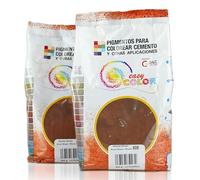 KITS Lot de 2 sachets de 800 g Easy Color pigment marron 608 pour ciment, mortier et béton