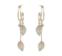 Kits Pince Outil Nettoyeur Bijoux Feuille D'oreilles Spirale Boucle D'oreille Pour Les Femmes De Élégant Feuille Gland Long D'oreilles Cuivre Plaqué Or Bijoux Stylo Perceuse Pack (Gold, One Size)