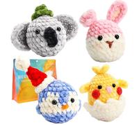 Kits pour apprendre à tricoter, kit de crochet pour débutants, kit de crochet d'animaux en chenille pour débutants - Fils à crochet, accessoires de tricot pour travaux manuels faits à la main, S