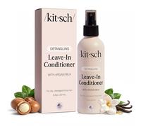Kitsch Après-shampoing sans rinçage au lait d'argan, spray démêlant pour cheveux ondulés, fins, secs et abîmés, contrôle des frisottis sans sulfate pour femmes, hommes et enfants, hydratant léger |