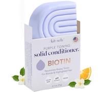 Kitsch Après-shampoing violet 77 g - Pour cheveux blonds et colorés - Barre d'après-shampoing solide avec biotine - Neutralise les tons cuivrés - Végétalien, sans silicone et sans sulfate - Pour