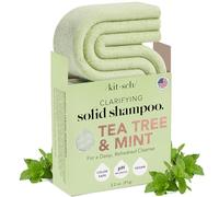 Kitsch Barre de shampooing clarifiante à l'arbre à thé et à la menthe pour les pellicules | Shampooing antipelliculaire pour les démangeaisons du cuir chevelu | Shampooing sans sulfate | Barre de