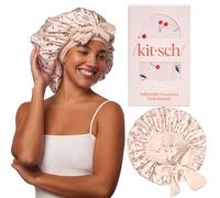 Kitsch Bonnet XL en satin pour dormir - Plus doux que la soie - Ajustement sécurisé - Bonnet de nuit réglable pour cheveux bouclés et texturés - Empêche la casse, les nœuds et l'amincissement