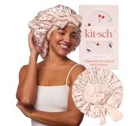 Kitsch Bonnet XL en satin pour dormir - Plus doux que la soie - Ajustement sécurisé - Bonnet de nuit réglable pour cheveux bouclés et texturés - Empêche la casse, les nœuds et l'amincissement