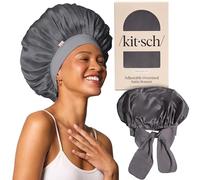 Kitsch Bonnet XL en satin pour dormir, plus doux que la soie pour femme, ajustement sécurisé, bonnet de nuit réglable pour cheveux bouclés et texturés, empêche la casse, les nœuds et l'amincissement