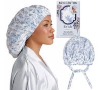 Kitsch Bridgerton Bonnet en satin pour dormir - Plus doux que la soie pour femmes endormies - Ajustement sûr, réglable, bonnet de nuit pour cheveux bouclés et texturés - Empêche la casse et les nœuds