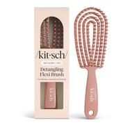 Kitsch Brosse à cheveux démêlante flexible pour femmes, hommes, adultes et enfants - Brosse à cheveux bouclés avec cadre flexible et poils ultra lisses pour mèches humides ou sèches - Terre cuite