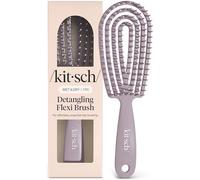 Kitsch Brosse démêlante - Brosse à cheveux bouclés flexible pour femmes, hommes et enfants | Brosse à cheveux démêlante avec cadre pliable et poils ultra lisses pour mèches humides ou sèches - Violet