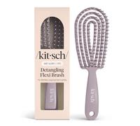 Kitsch Brosse démêlante - Brosse à cheveux bouclés flexible pour femmes, hommes et enfants | Brosse à cheveux démêlante avec cadre pliable et poils ultra lisses pour mèches humides ou sèches - Violet