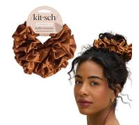 Kitsch Chouchou à volants en tissu recyclé - Camel