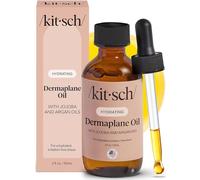 Kitsch Dermaplane Huile pour le visage à l'huile de jojoba et d'argan - Formule hydratante pour le visage pour outil de dermaplaning, Gua Sha et rasoir - Huile de rasage sans irritation pour une peau