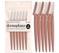 Kitsch Dermaplane Rasoir facial pour femme et homme, pour les sourcils et le visage, outil de soins de la peau et rasoir facial exfoliant pour une peau plus lisse, terre cuite, 6 pièces