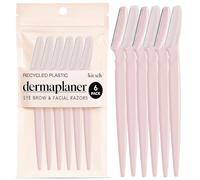Kitsch Dermaplane Rasoir facial pour femme et homme, pour les sourcils et le visage, outil de soins de la peau et rasoir facial exfoliant pour une peau plus lisse, rose, 6 pièces