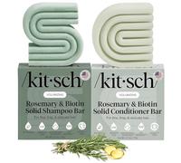 Kitsch Ensemble shampooing et après-shampoing au romarin et à la biotine | Duo de soins capillaires fortifiants et épaississants - Shampooing et après-shampoing volumisants - Sans paraben