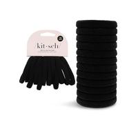 Kitsch Lot de 12 élastiques à cheveux pour femme, sans dommages, élastiques en caoutchouc noir pour cheveux, élastiques pour cheveux de femmes et queue de cheval, petits élastiques à cheveux pour