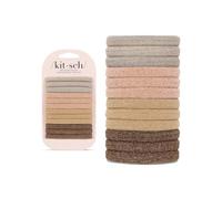 Kitsch Lot de 12 élastiques à paillettes en nylon recyclé - Neutre