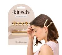 Kitsch Lot de 2 barrettes à cheveux dorées pour femme - Pinces à cheveux en métal élégantes, durables et élégantes pour le quotidien ou les occasions spéciales - Motif nuage et bulles