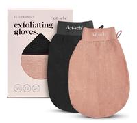 Kitsch Lot de 2 gants exfoliants en profondeur, exfoliants respectueux de l'environnement, dissolvant de peaux mortes et gant de gommage pour le renouvellement des cellules de la peau, pour la douche