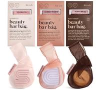 Kitsch Lot de 3 sacs économiseurs de savon en maille brevetée pour shampooing, après-shampoing et barre de douche pour le corps - Prolonge l'utilisation et empêche le désordre détrempé - Pochette en