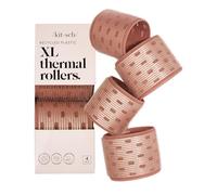 Kitsch Lot de 4 bigoudis thermiques XL en céramique - Rouleaux auto-agrippants pour cheveux longs, moyens et courts, grands bigoudis thermiques pour volume et boucles, terre cuite