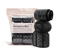 Kitsch Lot de 8 bigoudis thermiques auto-agrippants en céramique - Cadeau de vacances - Lot varié - Noir
