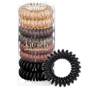 Kitsch Lot de 8 élastiques à cheveux en spirale en plastique souple et durable pour femme Sans plis, sans bosses et sans dommages Idéal pour un usage quotidien Brun