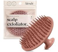 Kitsch Masseur de cuir chevelu pour soins capillaires - Brosse à shampooing et exfoliant pour cuir chevelu - Brosse à cheveux pour bain relaxant - Terre cuite