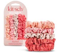 Kitsch Mini chouchous satin femme, 5 pièces, Fleurs de cerisier