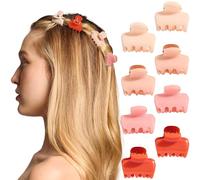 Kitsch Petites pinces à cheveux pour femmes et filles - Mini pinces à cheveux | Accessoires pour cheveux | Style quotidien, recyclé, motif fleur de cerisier | Cadeau idéal pour les femmes - Lot de 8