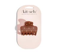 Kitsch Pince à griffes gonflées en plastique recyclé avec strass - Camel
