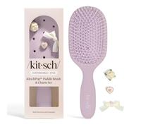 Kitsch Pop Brosse à cheveux Paddle pour femme - Brosse à poils flexibles pour moins de casse, brosse démêlante stimulant le cuir chevelu pour cheveux humides et secs, personnalisable avec les