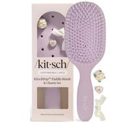 Kitsch Pop Brosse à cheveux Paddle pour femme - Brosse à poils flexibles pour moins de casse, brosse démêlante stimulant le cuir chevelu pour cheveux humides et secs, personnalisable avec les