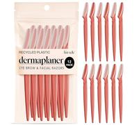 Kitsch Outil de dermaplaning - Rasoir visage pour femme,Rasoir à sourcils et rasoirs pour le visage pour femme,Rasoir Dermaplane pour le visage pour femme, 12 pièces (orange nouveau)
