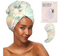 Kitsch Serviette à Cheveux enveloppée de Satin en Microfibre - Enveloppe de Cheveux bouclés à séchage Rapide pour Femme - Serviette en Microfibre pour Cheveux mouillés - Serviette de séchage pour