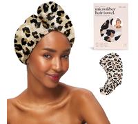 Kitsch Serviette Cheveux Microfibre pour Femme, Léopard