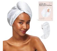 Kitsch Serviette en microfibre pour cheveux - Séchage rapide - Pour femmes - Pour cheveux mouillés,Serviette en microfibre pour cheveux,Serviettes pour femmes,Turban pour cheveux mouillés (blanc)
