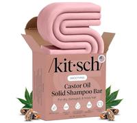 Kitsch Shampooing à l'huile de ricin - Shampooing solide pour hydratation, renforcement et hydratation, huile de ricin bio pour cheveux ternes et secs, végétalien, sans paraben, soins capillaires