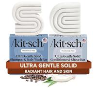 Kitsch - Shampooing et gel douche 2 en 1 revitalisant et bâton de rasage pour cheveux et corps, fabriqué aux USA, savon végétalien, 5