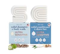 Kitsch - Shampooing et gel douche 2 en 1 revitalisant et bâton de rasage pour cheveux et corps, fabriqué aux USA, savon végétalien, 5