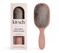 Kitsch Smooth & Polish Brosse démêlante à double poils, contrôle de la brillance et des frisottis - Brosse à cheveux végétalienne en sanglier et nylon avec coussinet rembourré pour massage du cuir