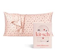 Kitsch Taie d'oreiller en Satin Lisse avec Fermeture Éclair pour Soin des Cheveux et de la Peau, King Size 48,3 x 91,4 cm, imprimé Cerise