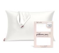 Kitsch Taie d'oreiller en Satin Lisse Taille Standard avec Fermeture éclair pour Les Cheveux et la Peau, Plus Douce Que la Soie de mûrier, 48,3 x 66 cm (Ivoire)