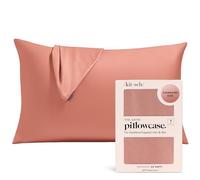 Kitsch Taie d'oreiller en satin avec fermeture éclair pour les cheveux et la peau, plus douce que la soie, taille standard (48,3 x 66 cm, terracotta)