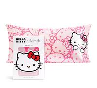 Kitsch x Hello Kitty Taie d'oreiller en Satin avec Fermeture éclair pour Cheveux, Plus Douce Que la Soie, rafraîchissante, Lavable en Machine, Infroissable, très Grand lit, 48,3 x 91,4 cm, Visages de