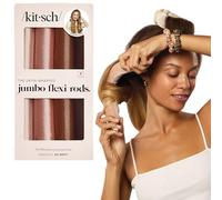 Kitsch Lot de 4 bigoudis en satin sans chaleur - Tige flexible géante, bigoudi sans chaleur pour boucles de nuit, bigoudis doux pour dormir, bigoudis sans chaleur pour les cheveux courts, 4 pièces -