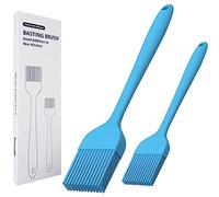 KitsKap Lot de 2 pinceaux à badigeonner en silicone pour huile, barbecue, grill, cuisson de sauce, passe au lave-vaisselle (Bleu)